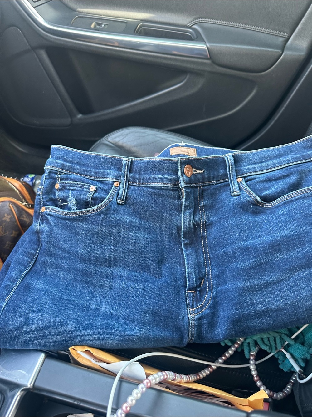 MOTHER Men's Dark Blue Straight Jeans
